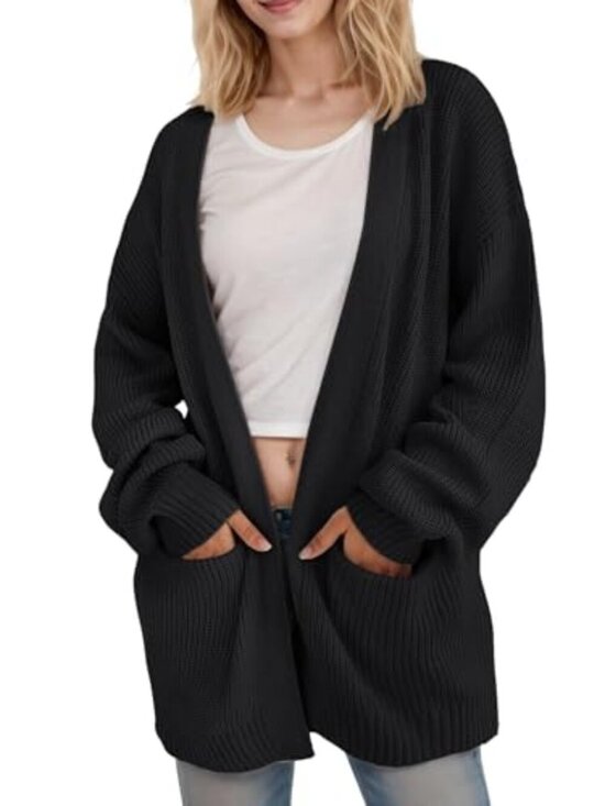 Jackets & Blazers - 🆕 Women Chunky Knit Open Front Cozy Sweater Jacket Long Lantern Sleeve
